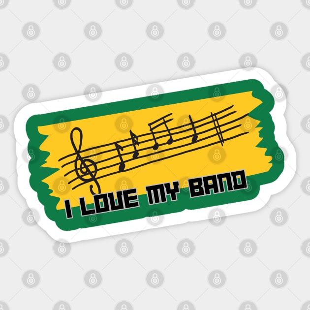 I love my band music Sticker by iconking1234